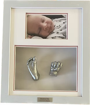 2 Baby Casts framed with Photo